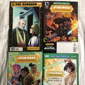 STAR WARS FOUR (4) COMIC BOOK LOT - POE DAMERON #17 VARIANT, HIGH REPUBLIC FCBD